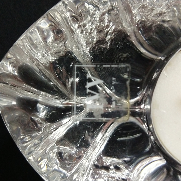 Italian Crystal Leaf Dual Taper candle or Tea Light Candleholder by IVV - Picture 4 of 6